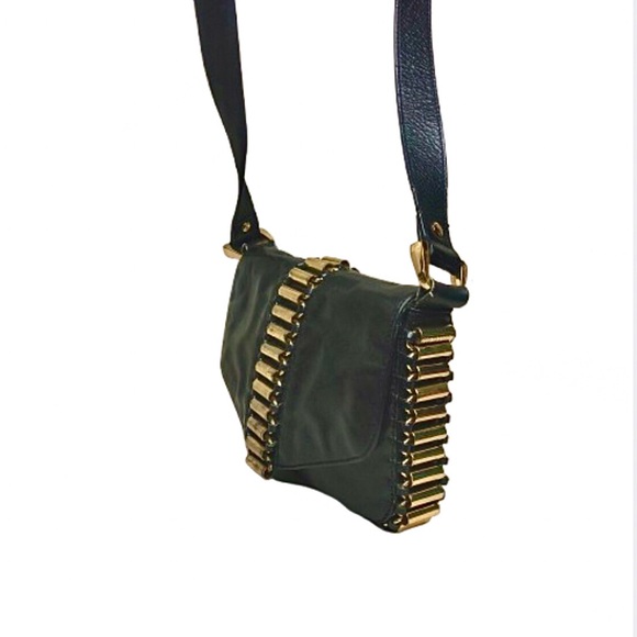 TED BAKER Black Lambskin and Brass Accent Throughout Bag & Strap Crossbody Bag - Picture 5 of 17